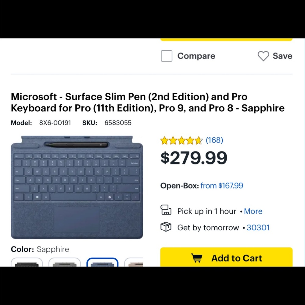 Microsoft Surface Slim Pen and Pro Keyboard - Sapphire